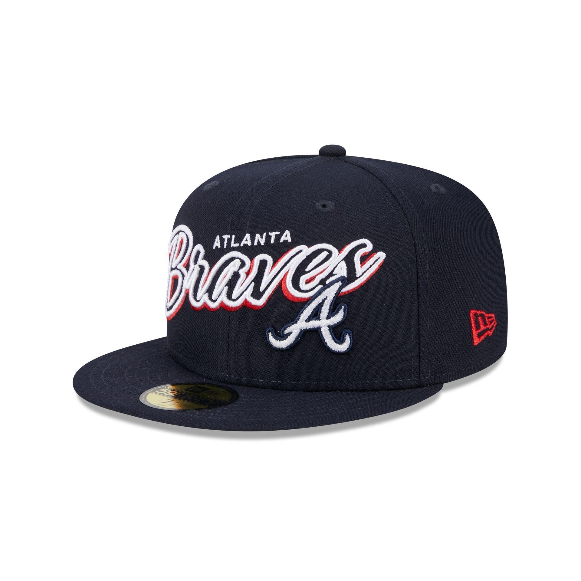 Atlanta Braves Script Sided 59FIFTY Fitted Hat Male Product Image