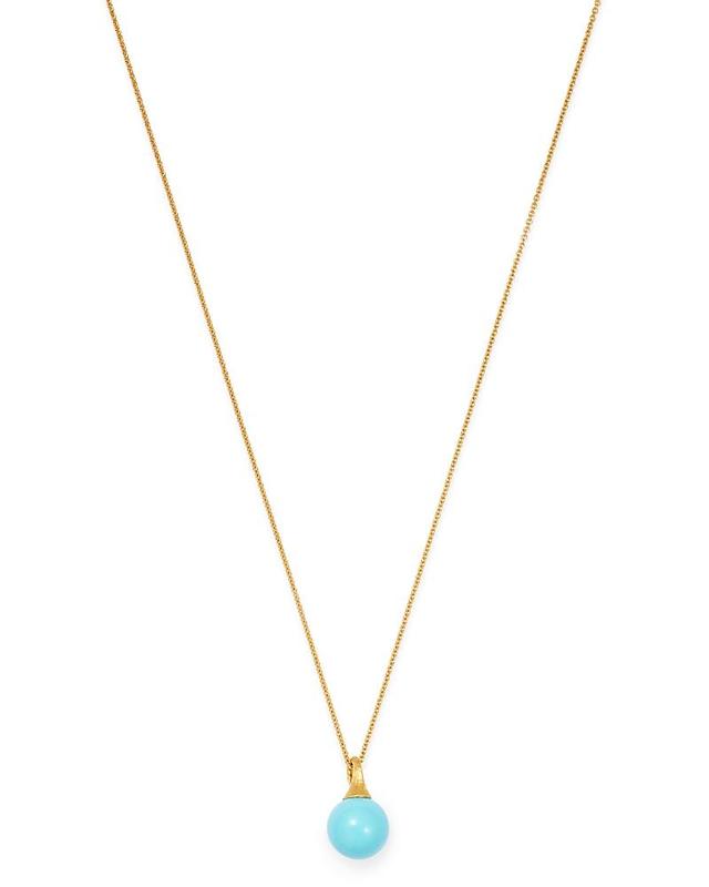 Womens Africa 18K Yellow Gold & Turquoise Pendant Necklace Product Image