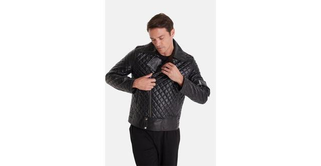 Furniq Uk Mens Genuine Leather Jacket Black Product Image