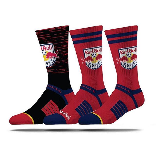 Mens Strideline New York Red Bulls Premium 3-Pack Knit Crew Socks Set Product Image