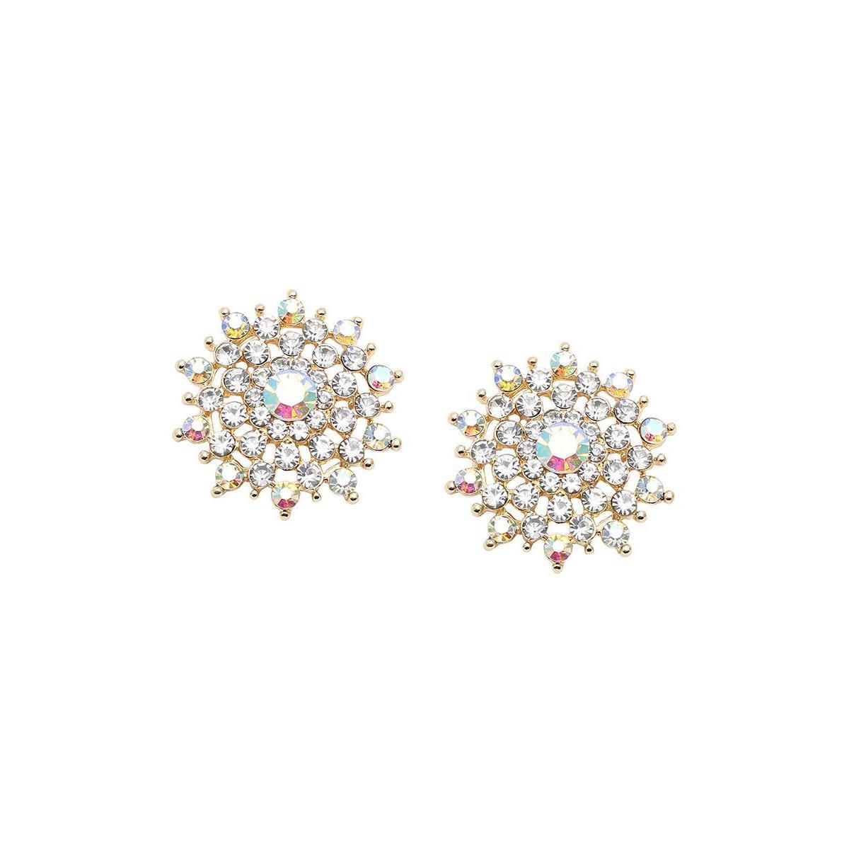 Sohi Womens Gold Snowflake Stud Earrings Product Image