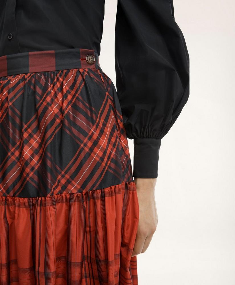 Taffeta Tiered Tartan Skirt Product Image