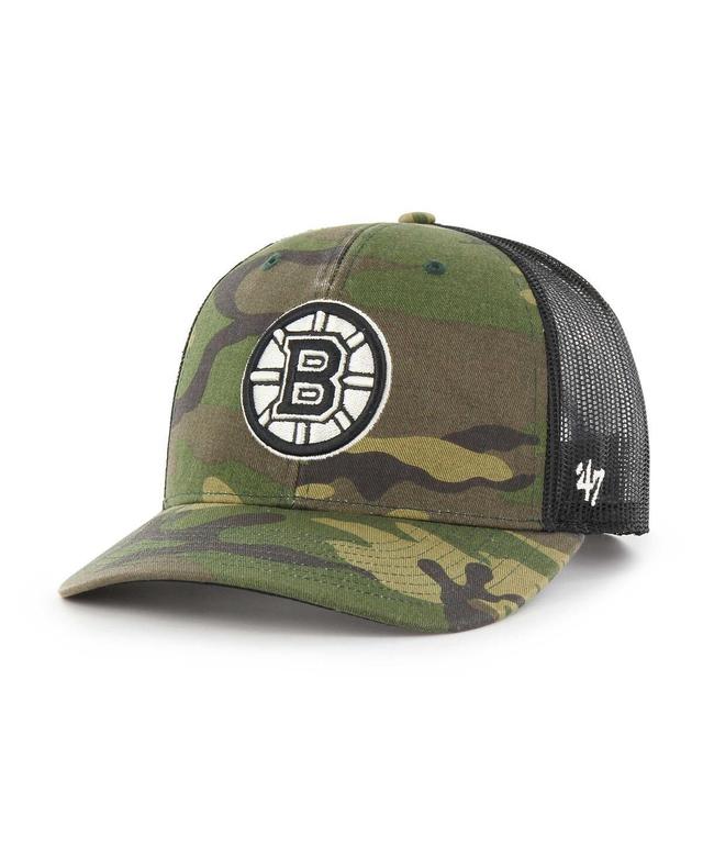 Mens 47 Brand Camo Boston Bruins Trucker Snapback Hat - Camo Product Image