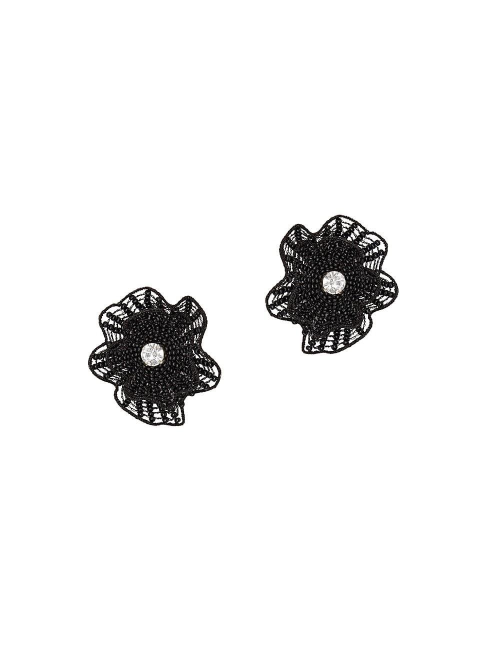 Womens Beaded Flower Stud Earrings Product Image