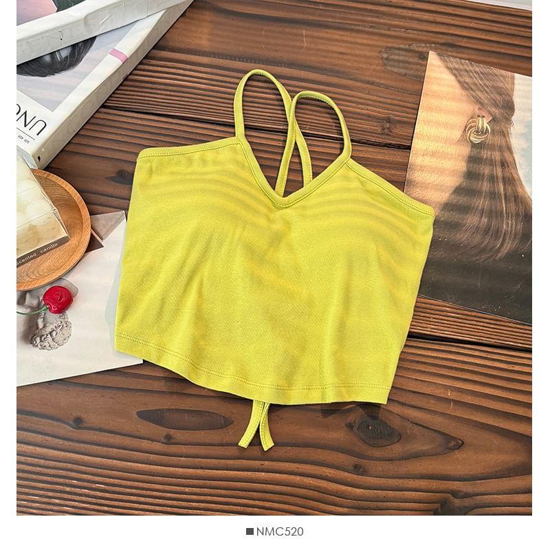 X-Back Cami Top with Pad in 5 Colors Product Image