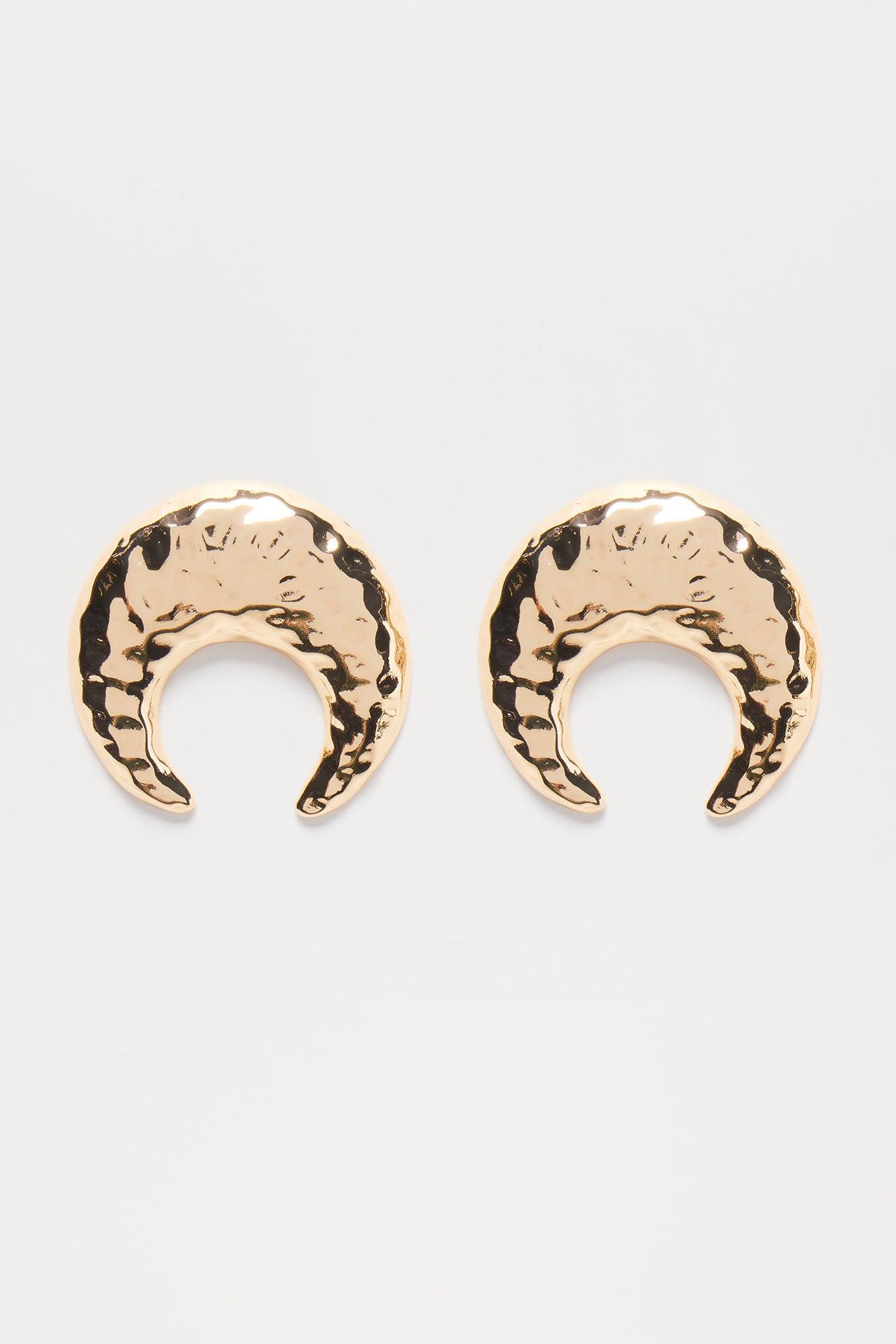 Brighter Than The Moon Drop Earrings  - Gold Product Image