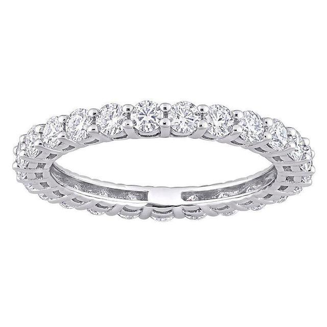 Stella Grace 10k White Gold 1 1/2 Carat T.W. Lab-Created Moissanite Eternity Wedding Band, Womens Product Image