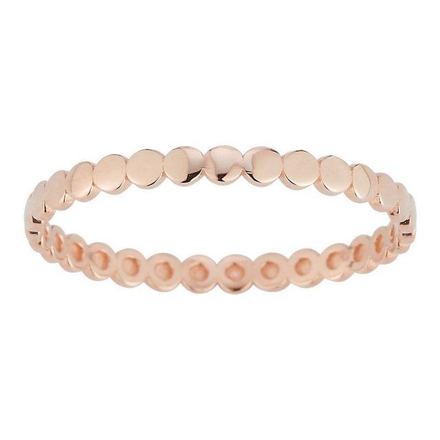 LUMINOR GOLD 14k Rose Gold Bead Band Stackable Ring, Womens Pink Product Image