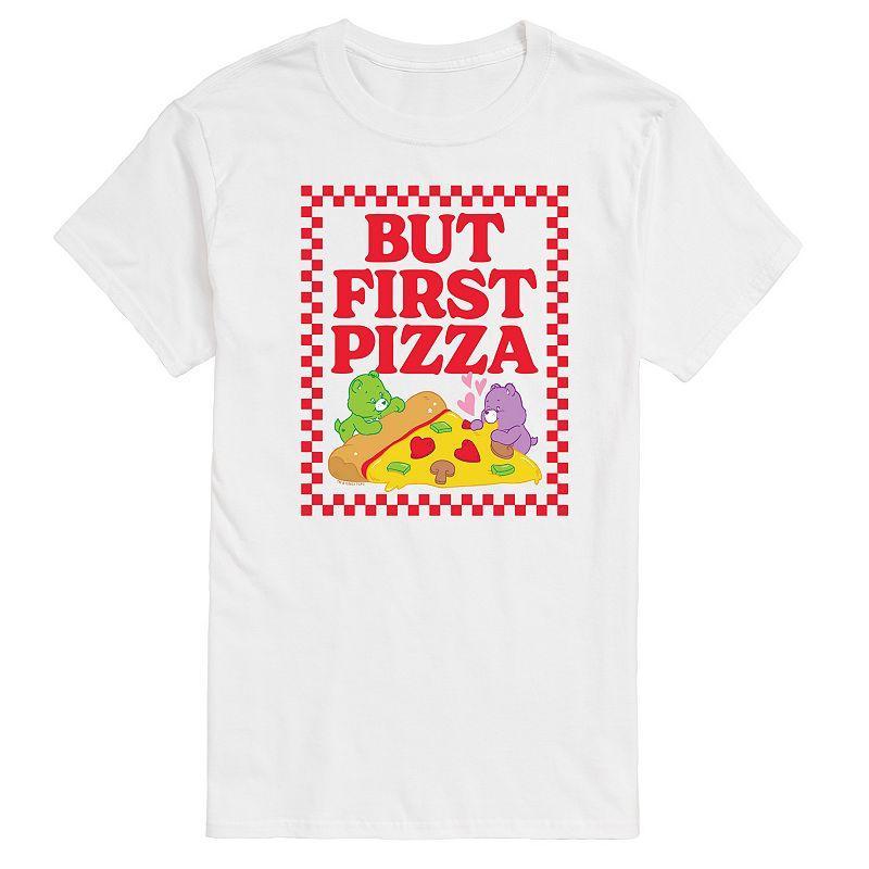 Mens Care Bears But First Pizza Graphic Tee Product Image