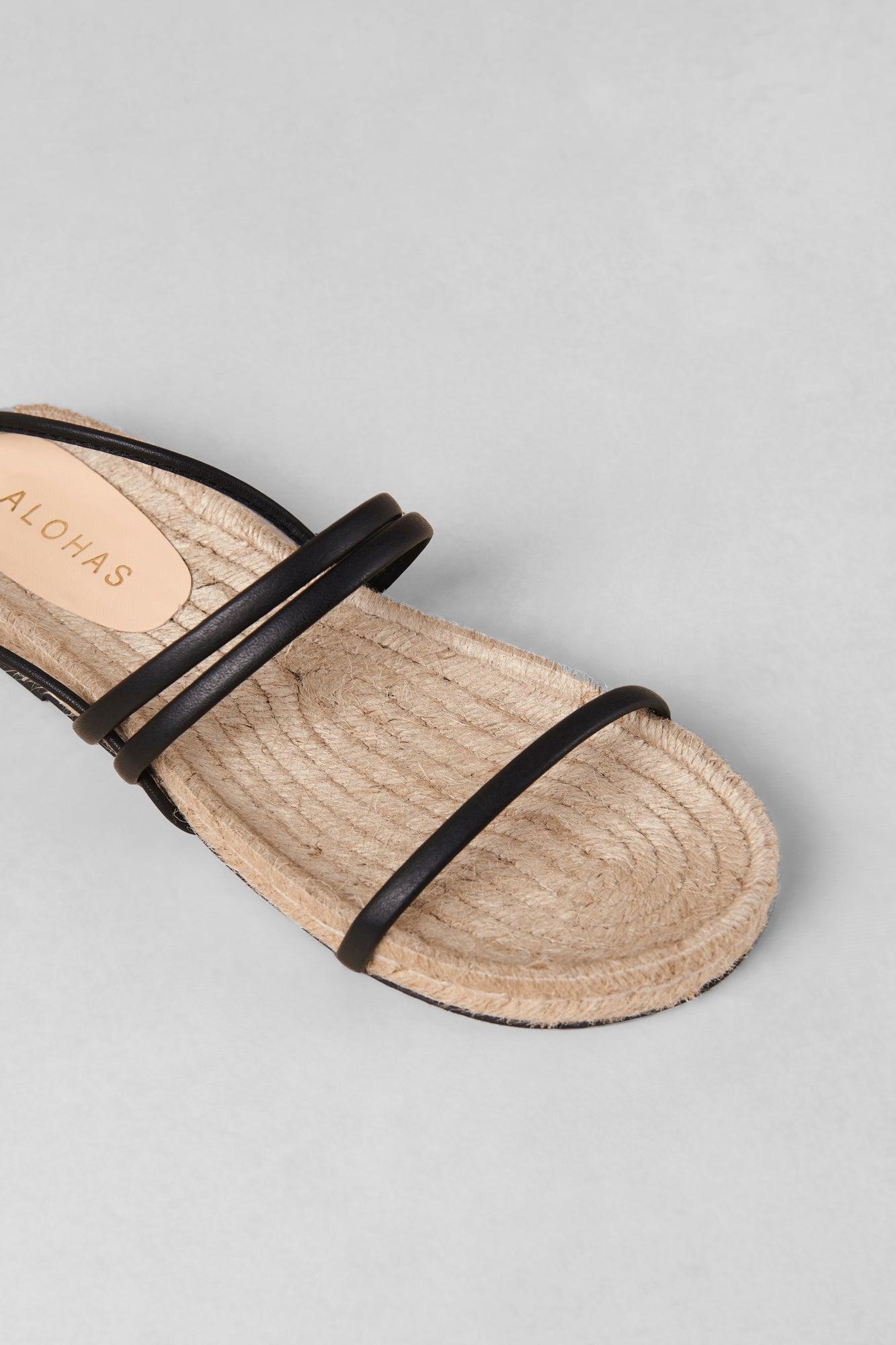 Alohas Rayna Leather Sandal - Black Product Image