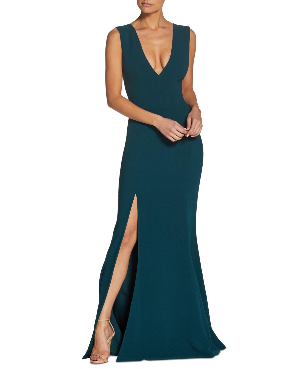 Dress the Population Sandra Plunge Crepe Trumpet Gown Product Image