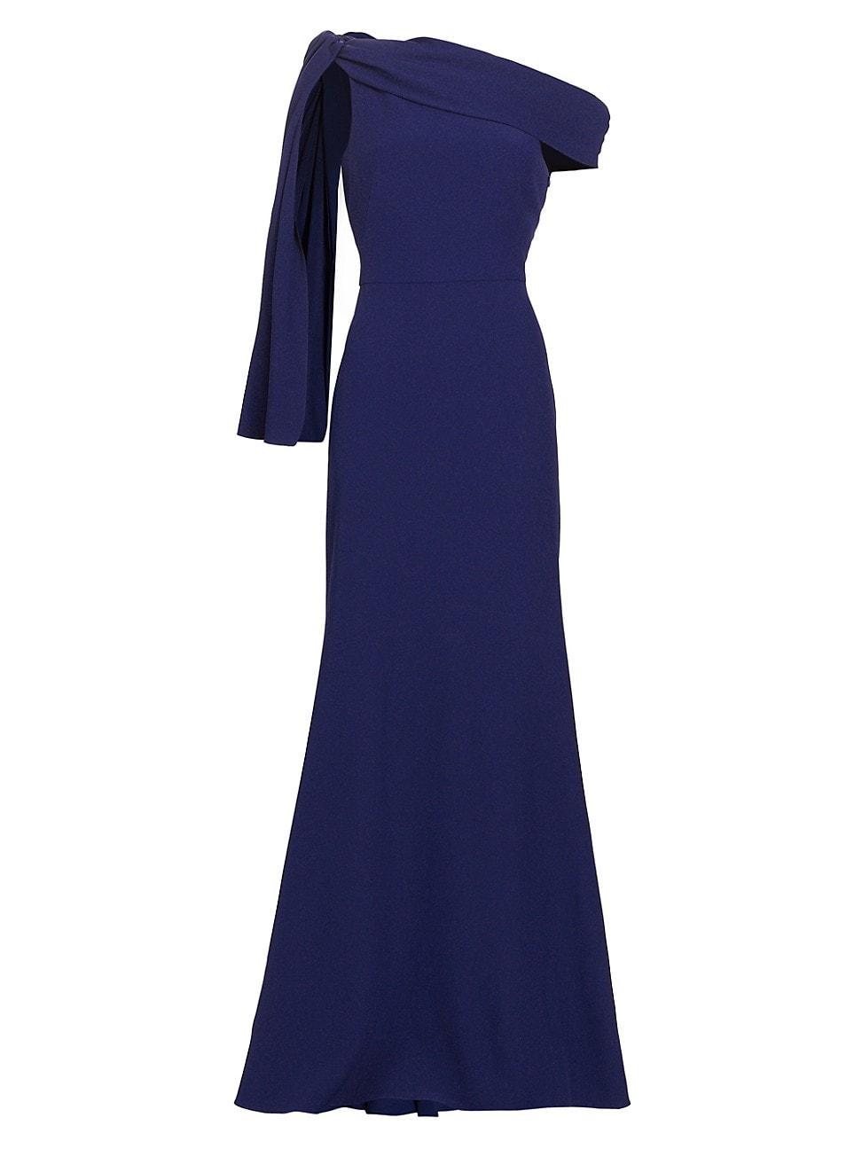 Womens Knotted Crepe Evening Gown Product Image