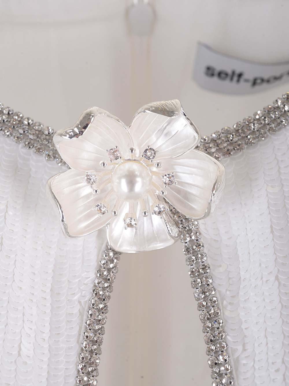 White Sequin Mini Dress White Product Image