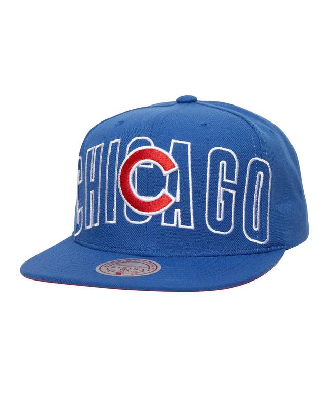 Mens Mitchell & Ness Royal Chicago Cubs Full Frontal Snapback Hat Product Image