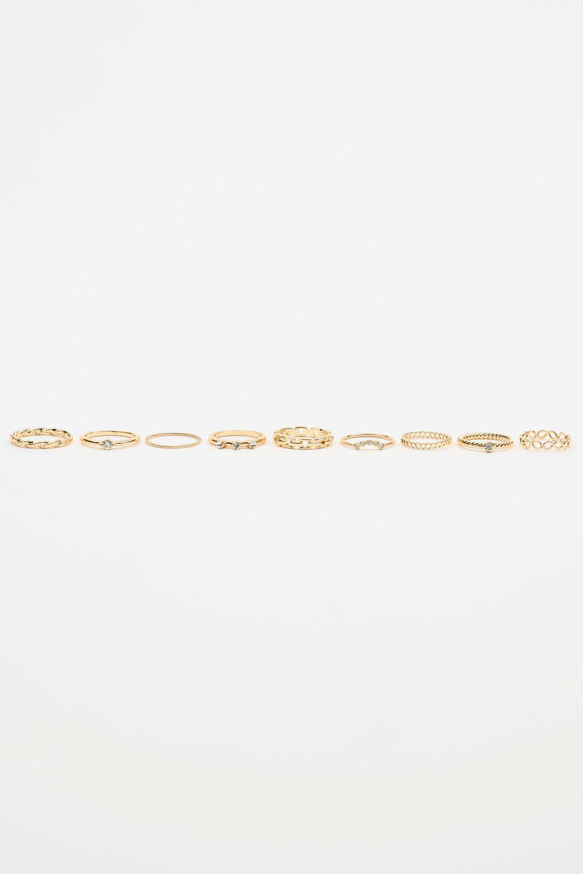 Set of 9 Delicate Gem Rings Product Image