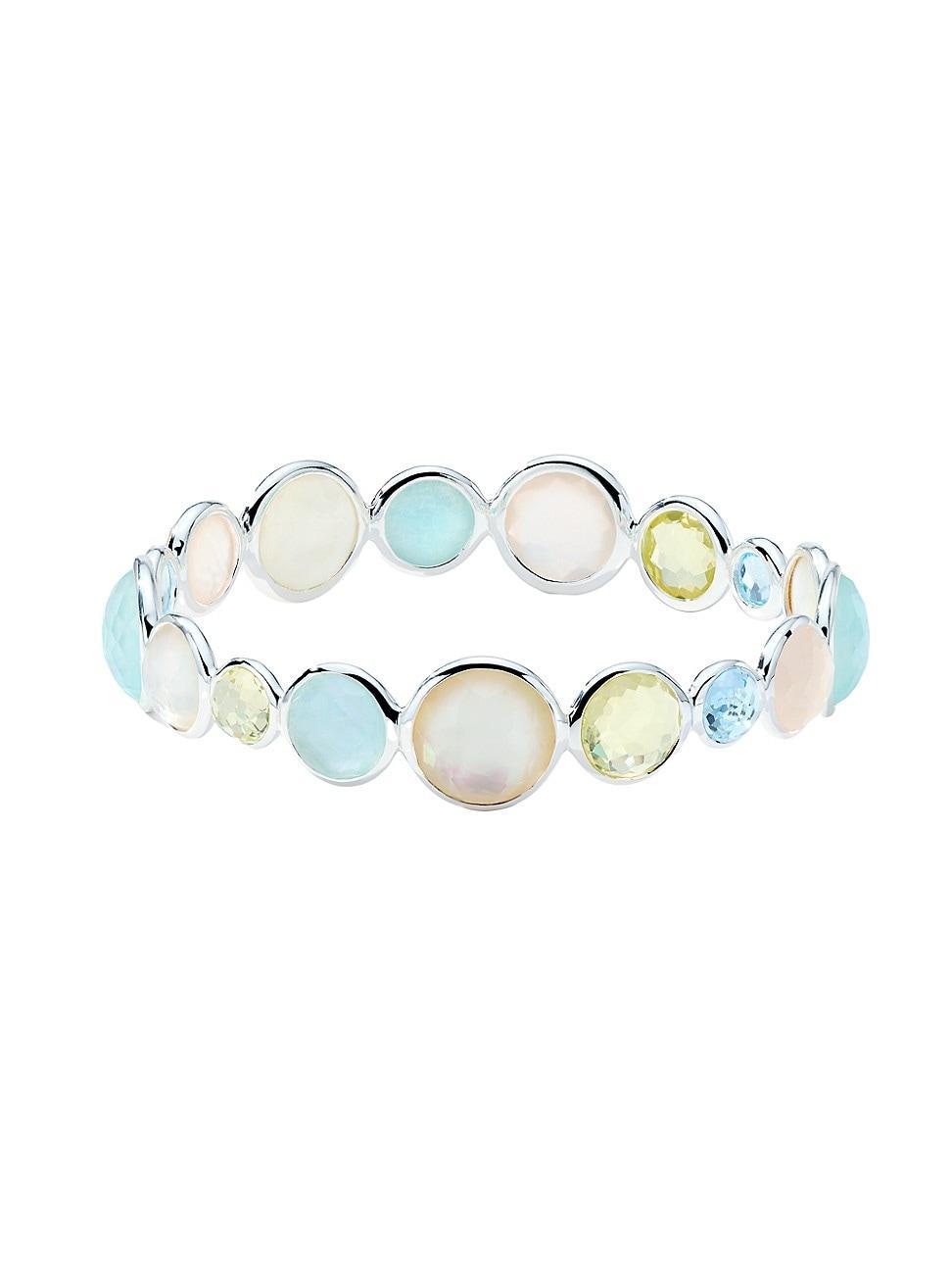 Ippolita Sterling Silver 925 Polished Lollipop Multi Stone Bezel Bangle Bracelet Product Image