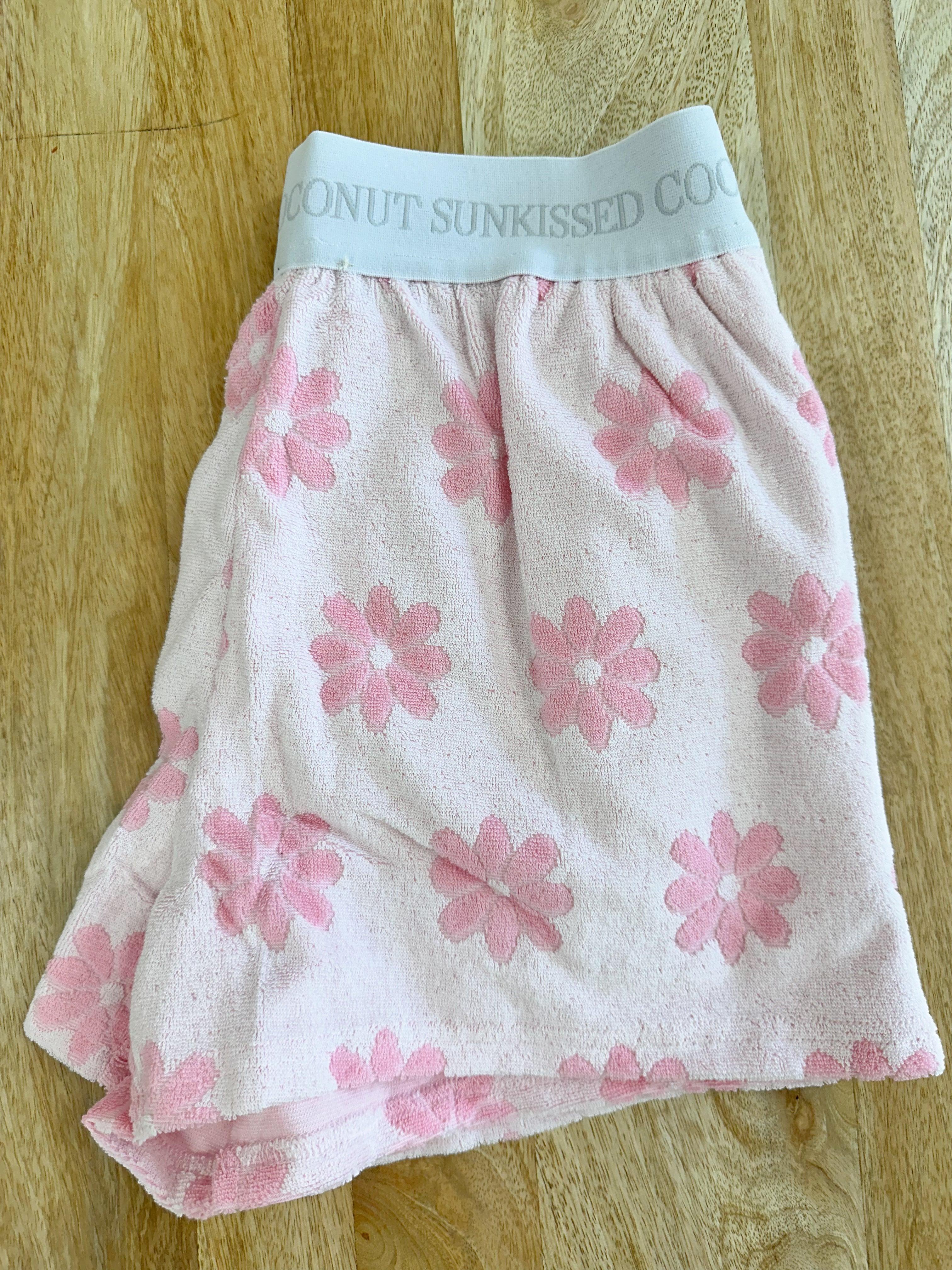 Pink Flower Pajama Shorts Product Image