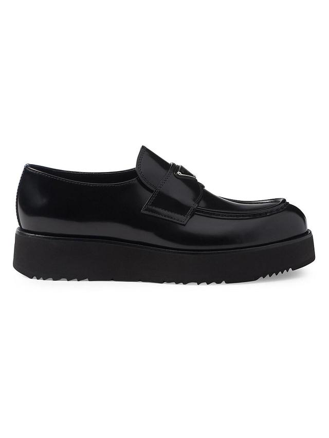 Mens Brushed Leather Loafers Product Image