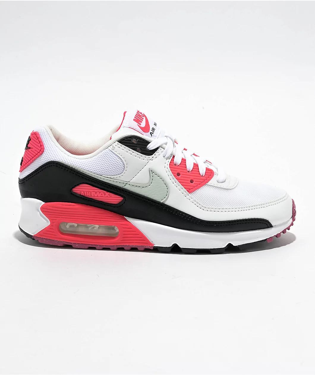 Nike Air Max 90 White, Black & Pink Foam Shoes Product Image