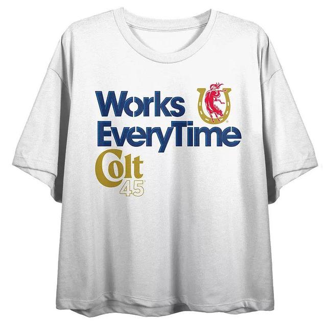 Womens Colt 45 Lager Cropped Graphic Tee, Girls Product Image