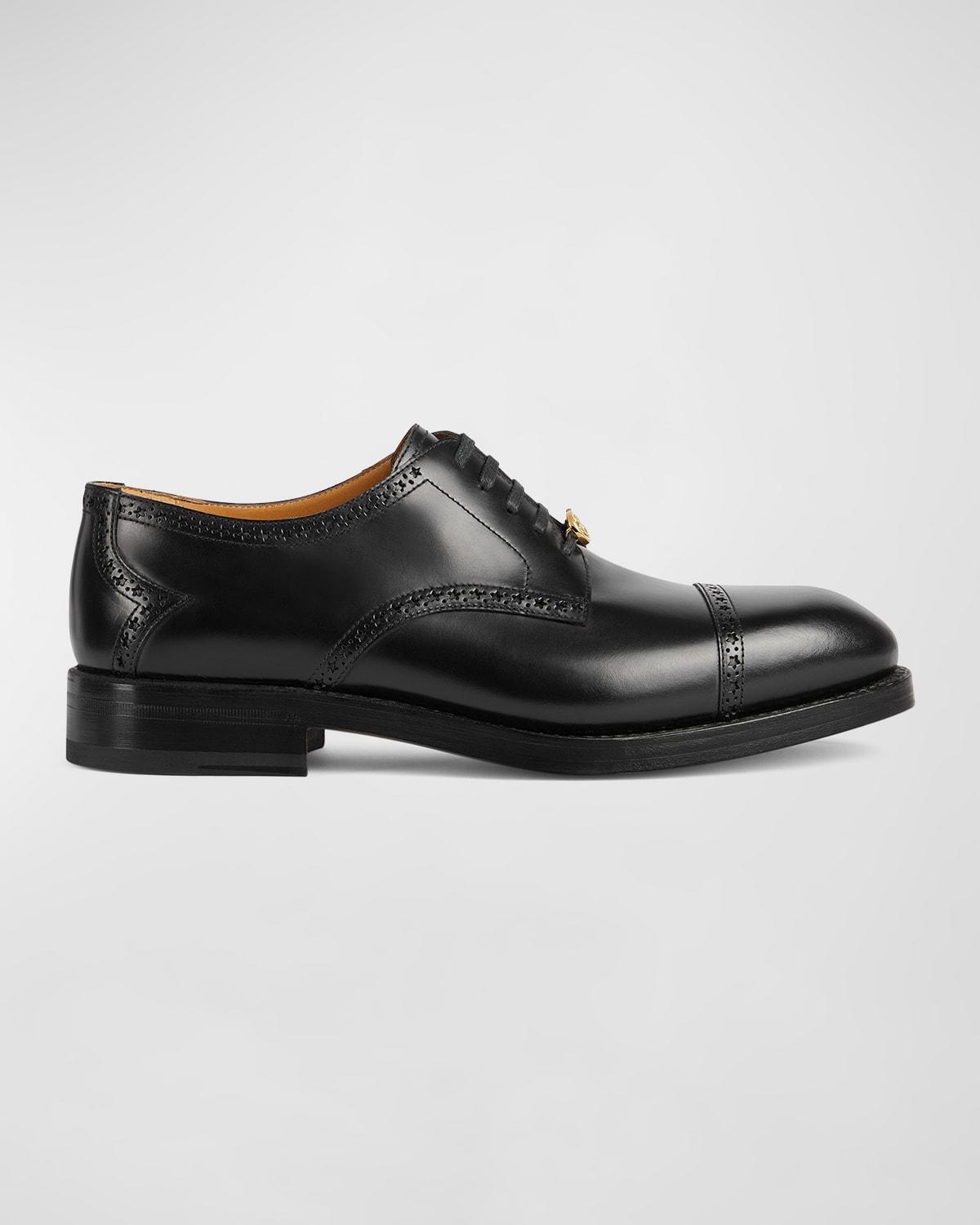 Mens Rooster Brogue Leather Derby Shoes Product Image