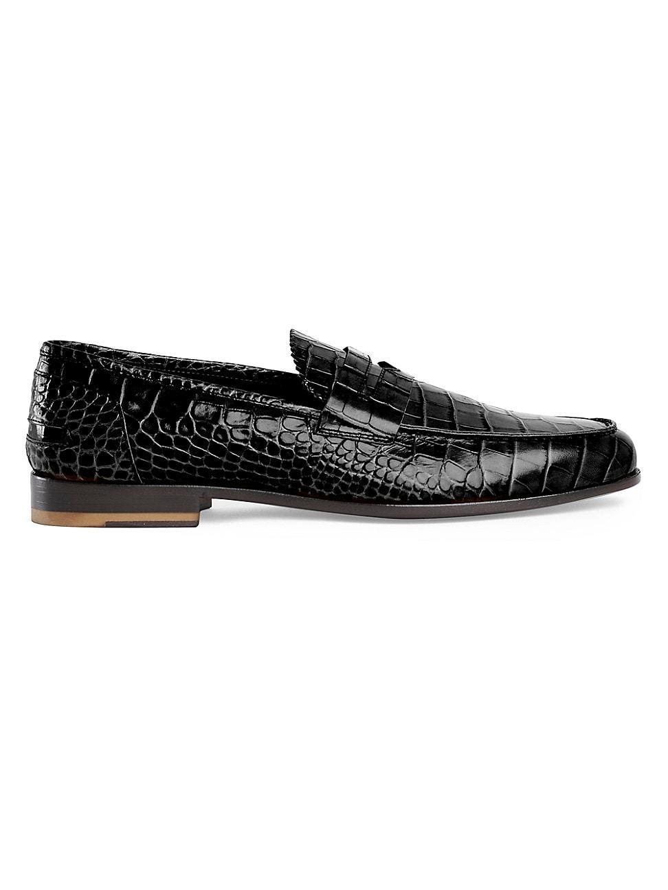 Mens Bolama Croc-Embossed Leather Loafers Product Image