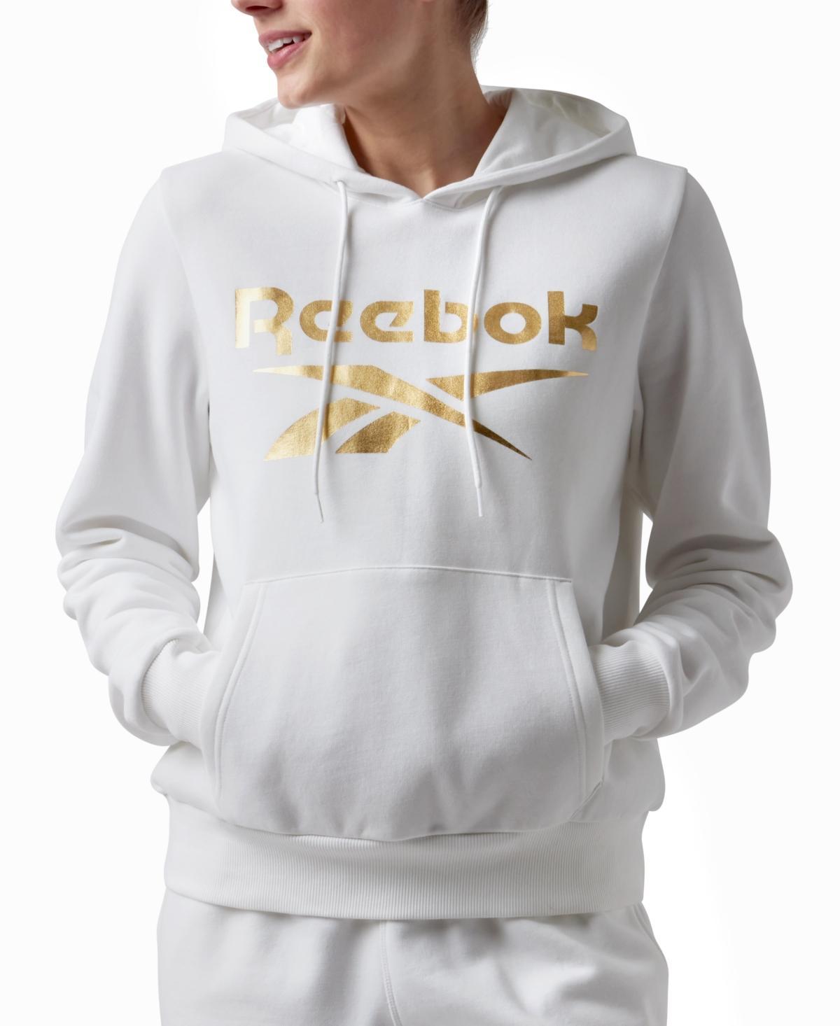 Reebok Womens Metallic Foil Logo Pullover Fleece Hoodie, A Macys Exclusive Product Image