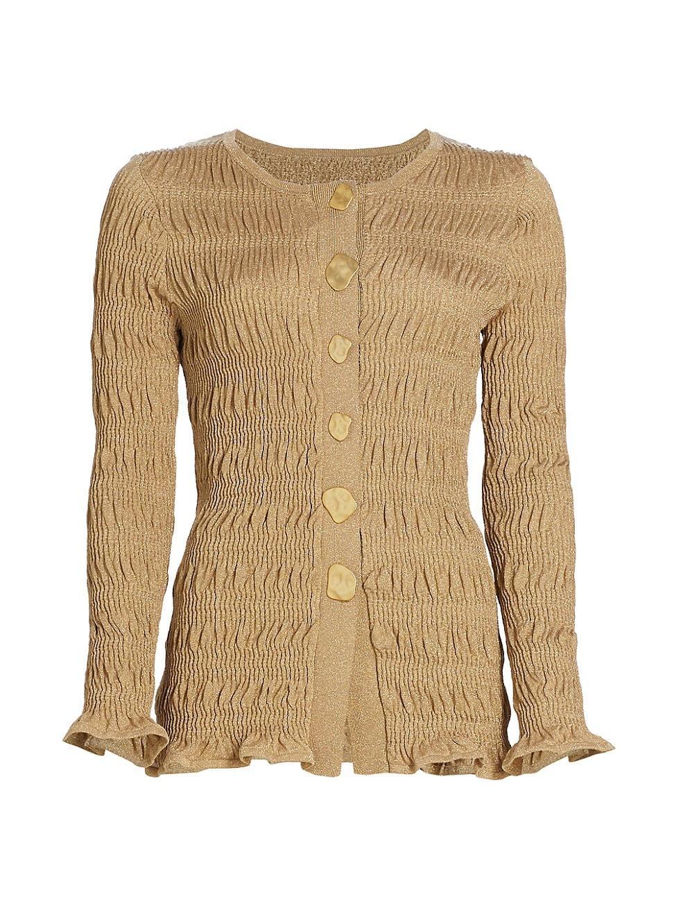 Womens Anja Ruched Button-Down Cardigan product image