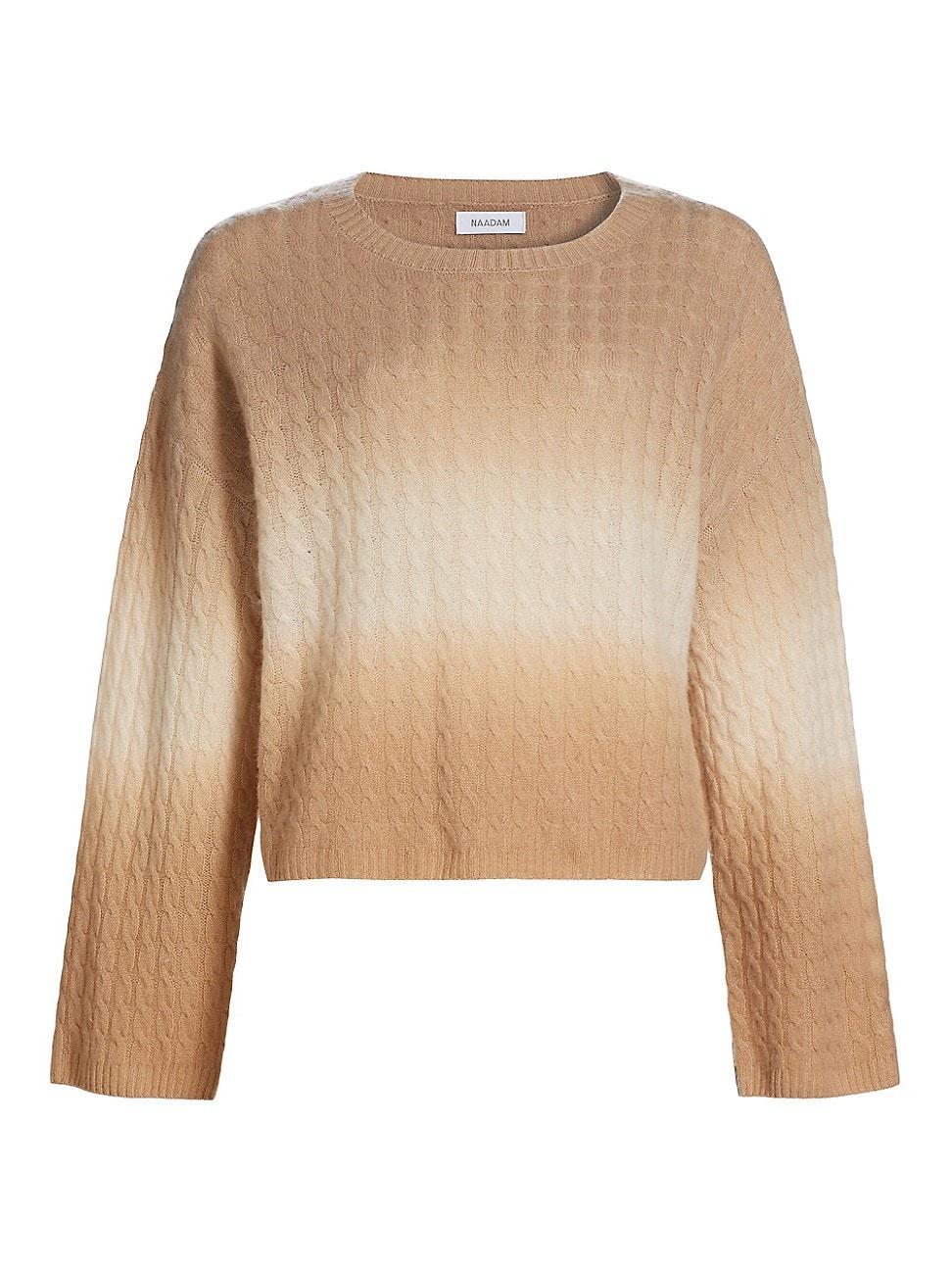 Womens Cashmere Dip-Dye Crewneck Sweater product image