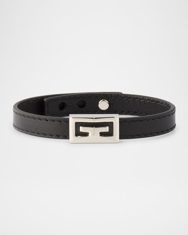 Mens 2G Silvery Leather Bracelet Product Image