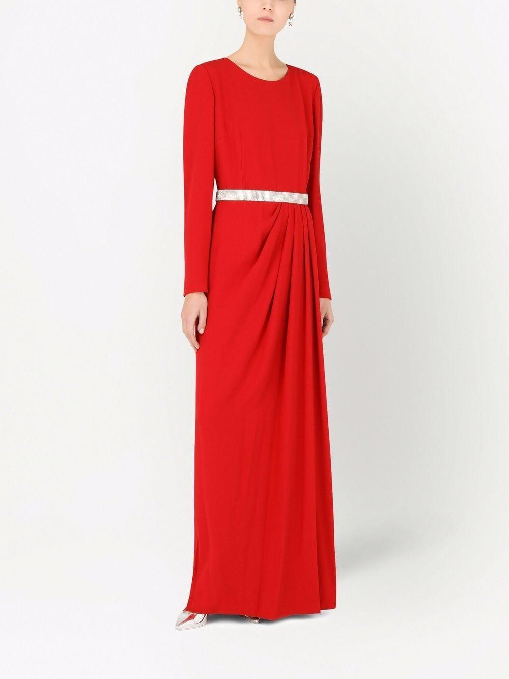 long-sleeve cady maxi dress Product Image