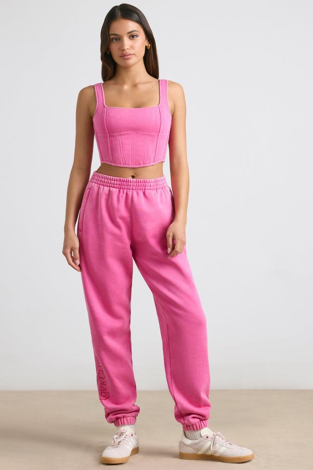 Petite Oversized Joggers in Hot Pink Product Image