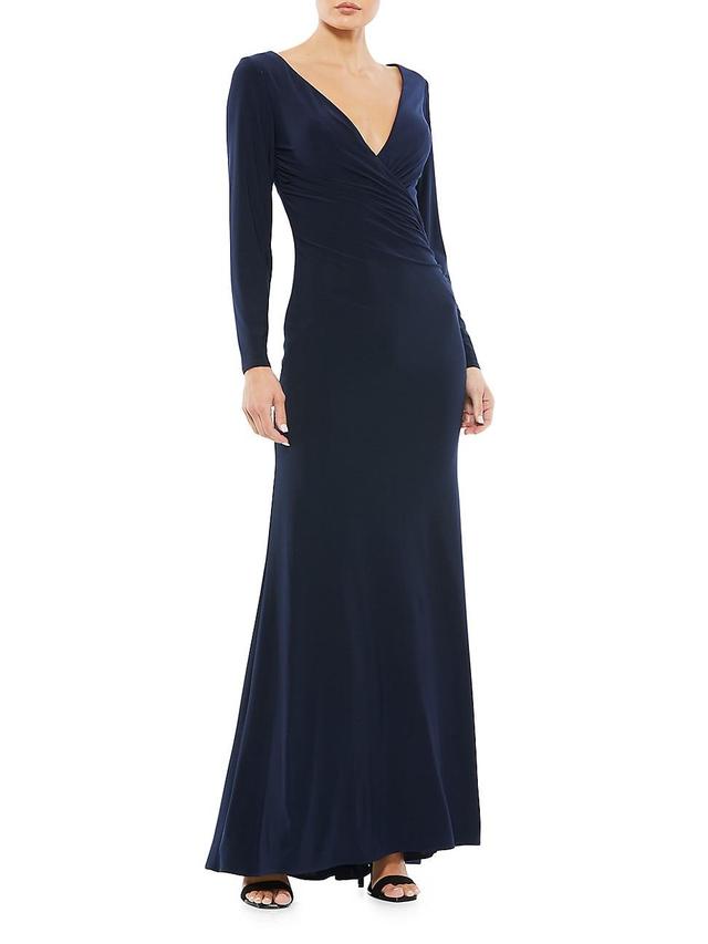 Womens Ieena Jersey Wrap A-Line Gown Product Image