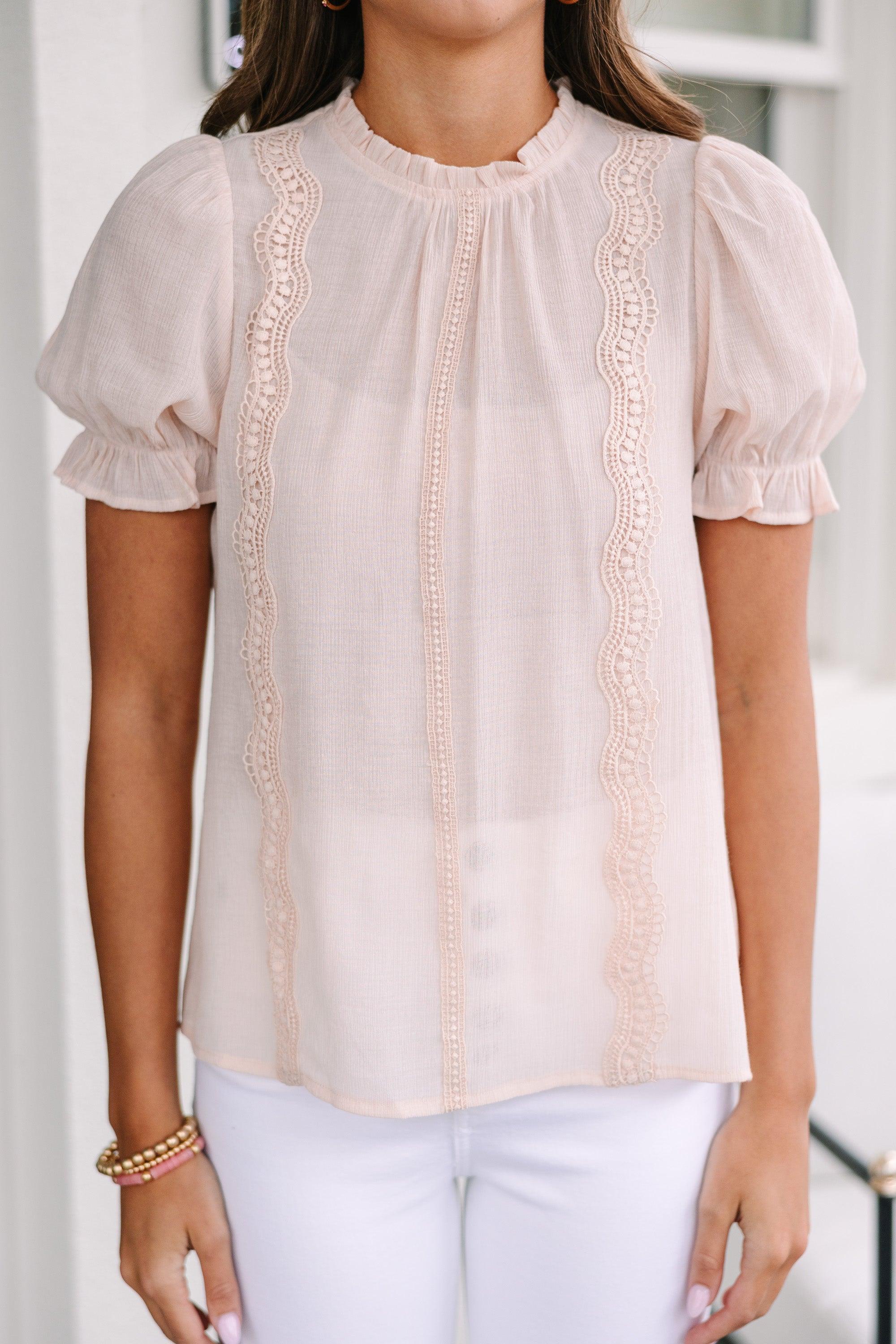 Wish You Were Here Cream White Crochet Blouse Female Product Image