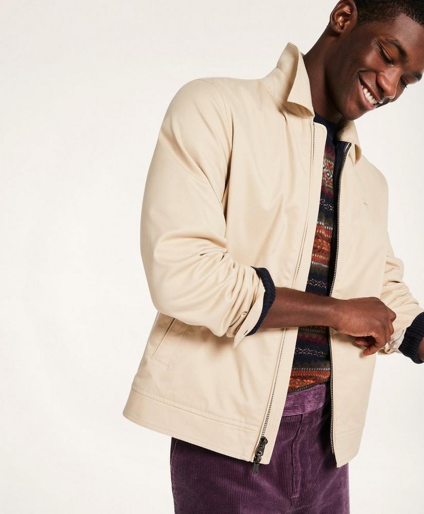 Stretch Cotton Twill Bomber Jacket Product Image