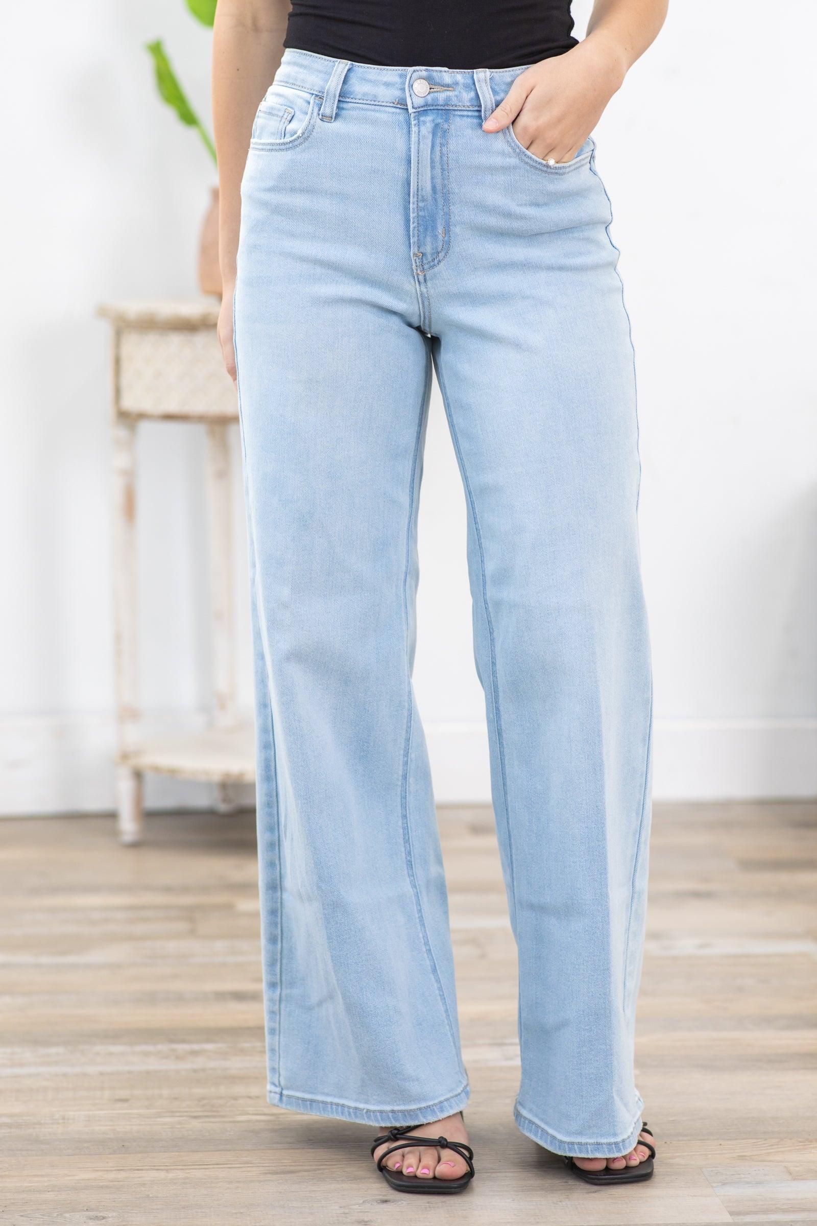 Cello High Light Wash Rise Wide Leg Jean Product Image