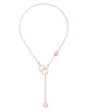 Womens Nudo 18K Rose Gold, Rose Quartz, Chalcedony & Brown Diamond Lariat Necklace Product Image