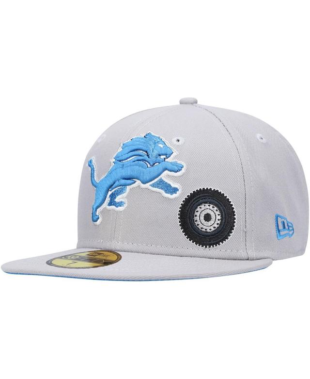 Mens New Era Gray Detroit Lions City Describe 59FIFTY Fitted Hat Product Image