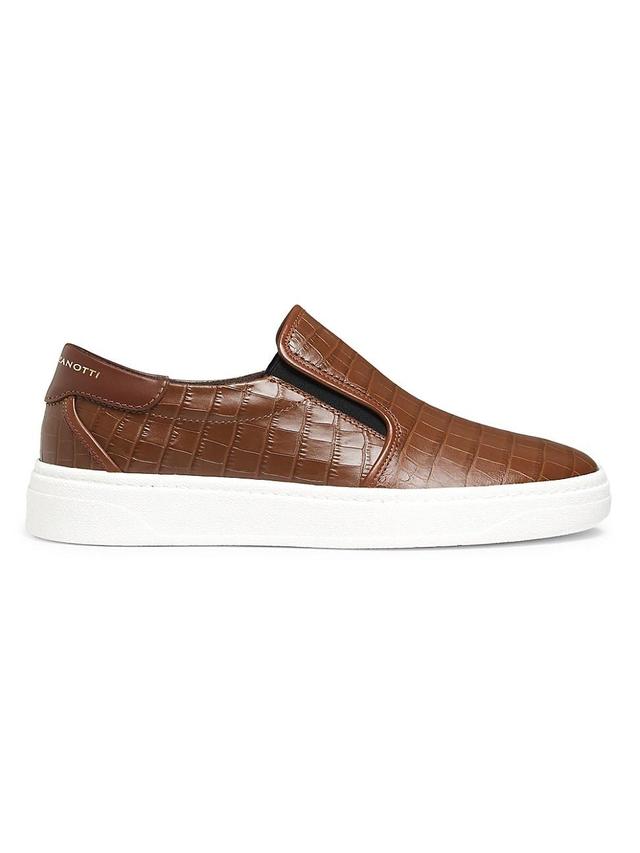 Mens Embossed Leather Slip-On Sneakers Product Image