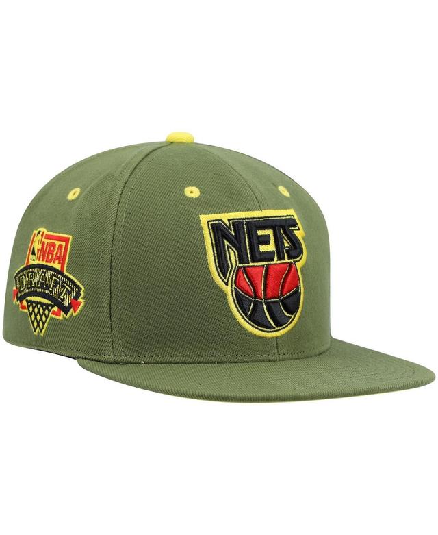 Mens Mitchell & Ness x Lids Olive New Jersey Nets Dusty NBA Draft Hardwood Classics Fitted Hat Product Image