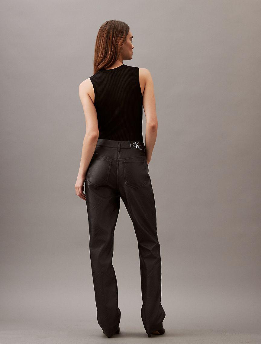 Faux Leather High Rise Pants Product Image