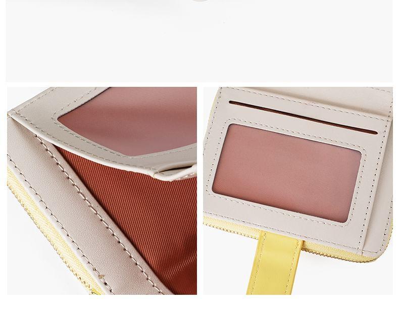 Two Tone Faux Leather Short Wallet Product Image