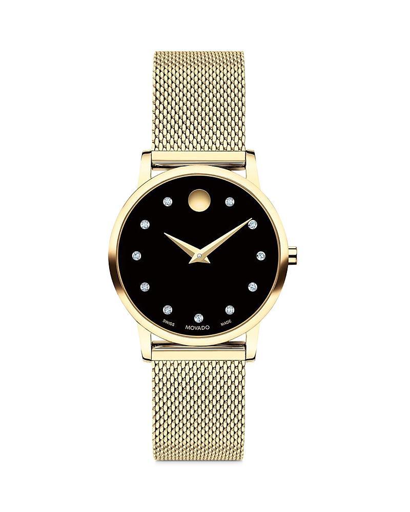 Movado Womens Se Swiss Quartz Black Ceramic Yellow Pvd Bracelet Watch 33mm Product Image