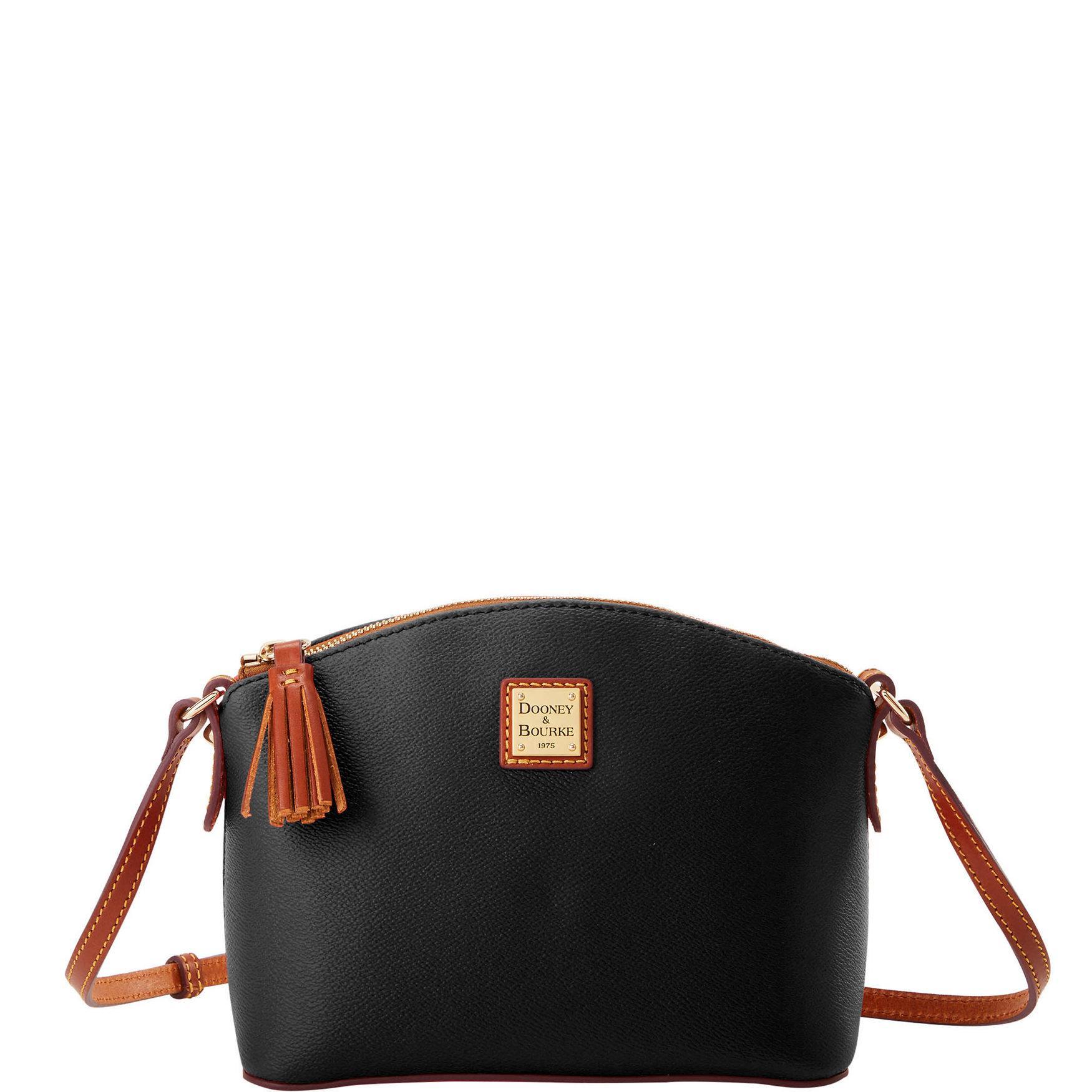 Dooney & Bourke Womens Kirby Robin Crossbody Coated Cotton Shoulder Bag in Black Product Image