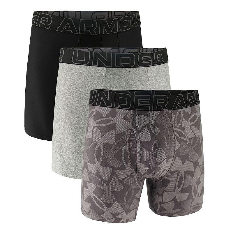 Mens Under Armour 3-pack Performance Tech Fashion 6-in. Boxer Briefs Silver Product Image