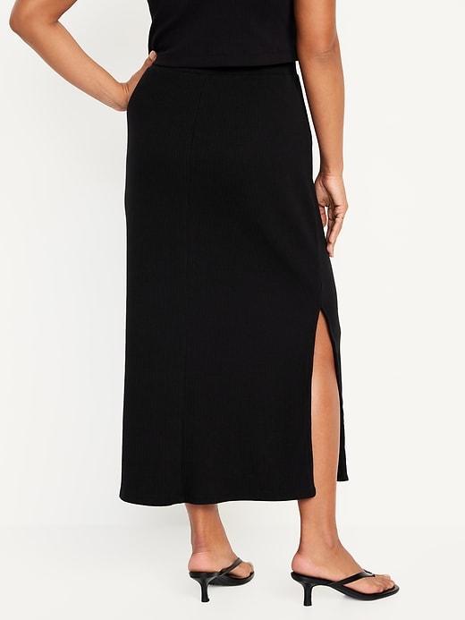 High-Waisted Rib-Knit Maxi Skirt Product Image