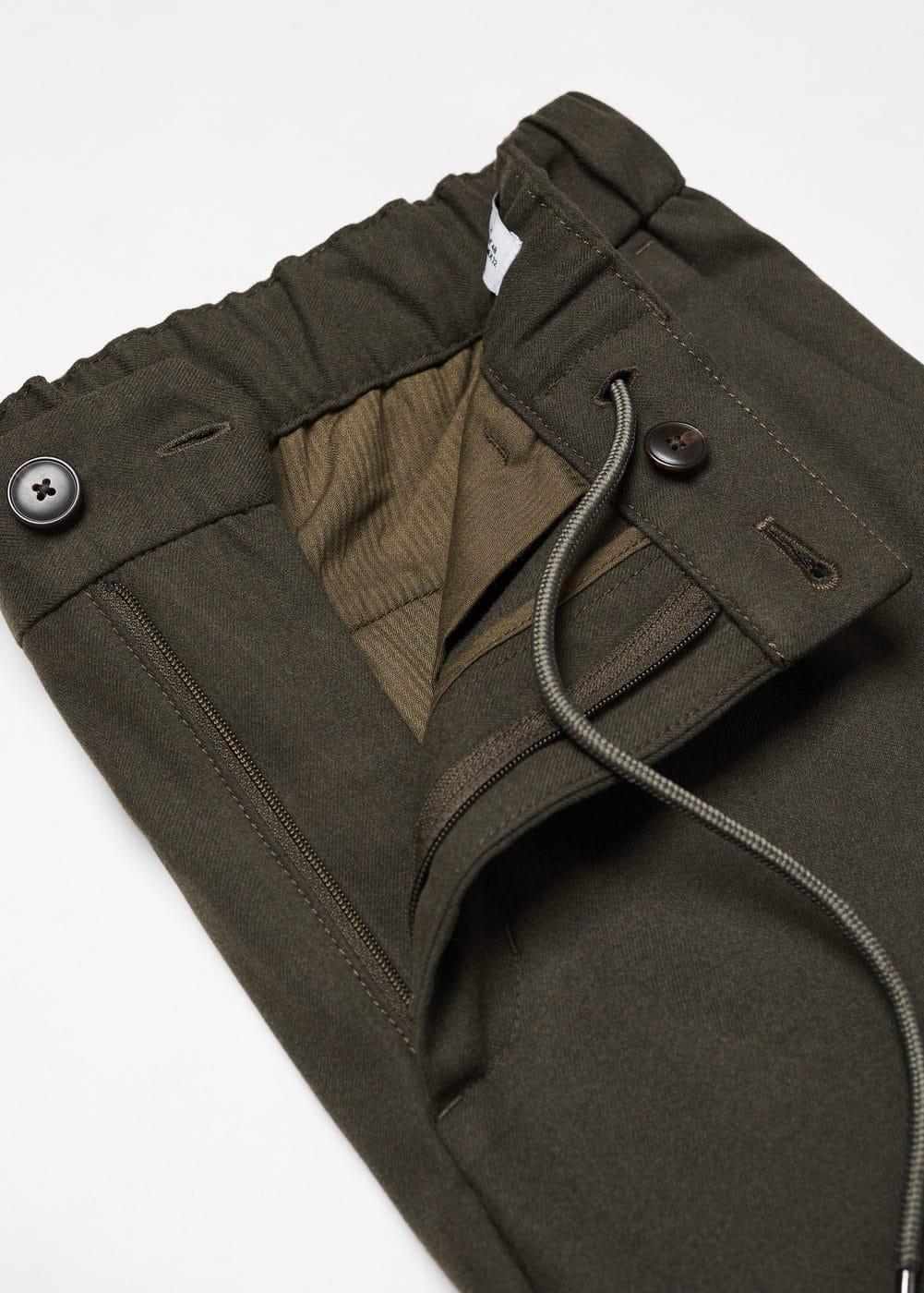 MANGO MAN - Slim-fit jogger pants with drawstring khakiMen Product Image