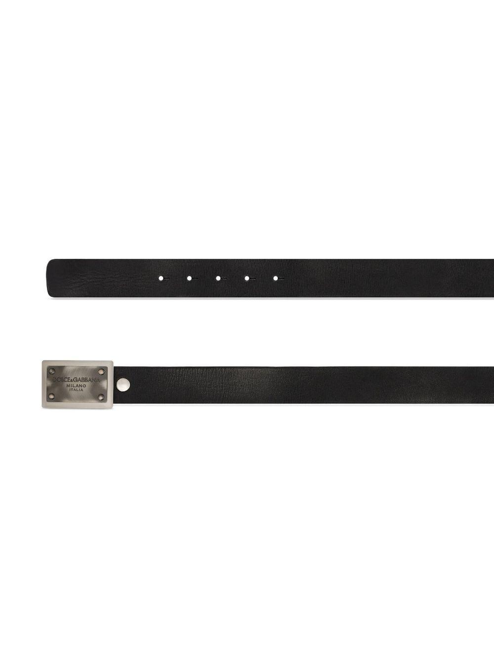 Logo-buckle Leather Belt In Black Product Image