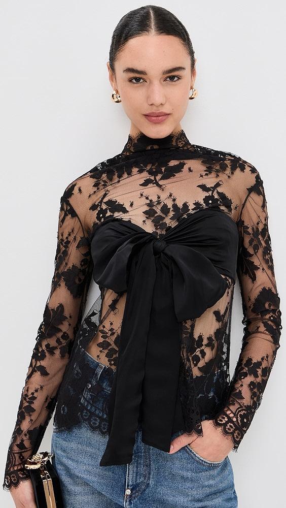 Zimmermann Illustration Lace Bow Bodice Top | Shopbop Product Image