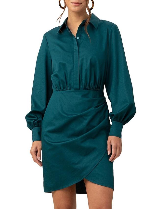 Womens Kaye Draped Cotton Shirtdress Product Image